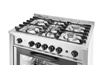 Cuisinière professionnelle à gaz à 5 brûleurs avec four électrique, 16,7 kW | HENDI 225707