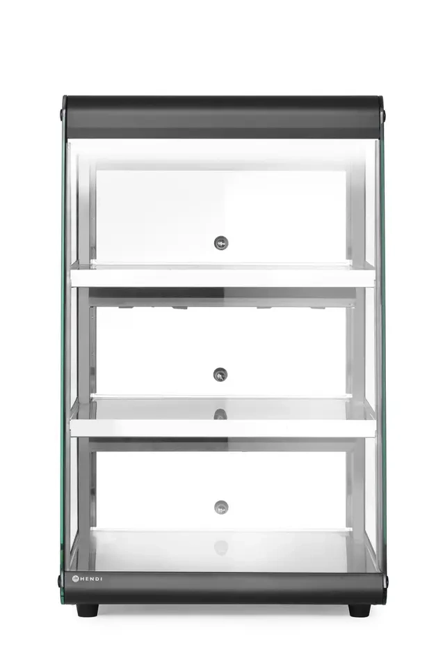 Vitrine chauffante de comptoir, noire, 230 V/500 W, 120 l | HENDI 273760