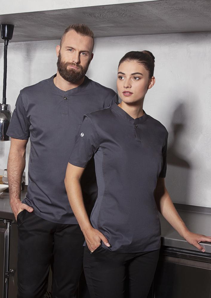 Veste de cuisine femme Larissa anthracite | KARLOWSKY TF 3-5