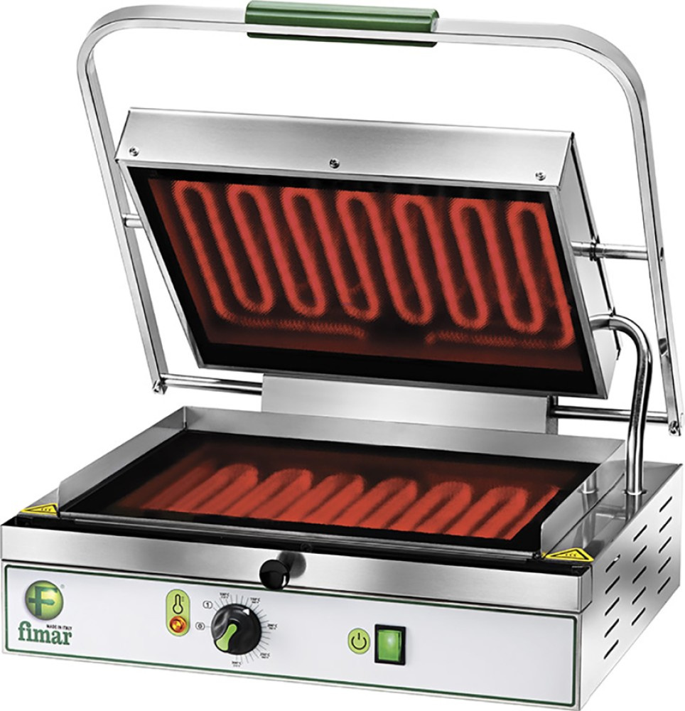 Gril de contact panini avec plaques lisses en céramique, 40x30 cm, 2 kW, 230 V | FIMAR PV40LL