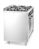 Cuisinière professionnelle à gaz à 5 brûleurs avec four électrique, 16,7 kW | HENDI 225707