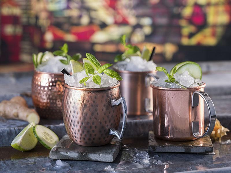 Tasse pour MOSCOW MULE, lot de 2 pièces, cuivre antique martelé, diamètre 9 cm, 500 ml | APS 93367