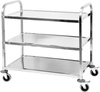 Chariot de service en acier inoxydable à 3 étagères pliable | YATO YG-09096