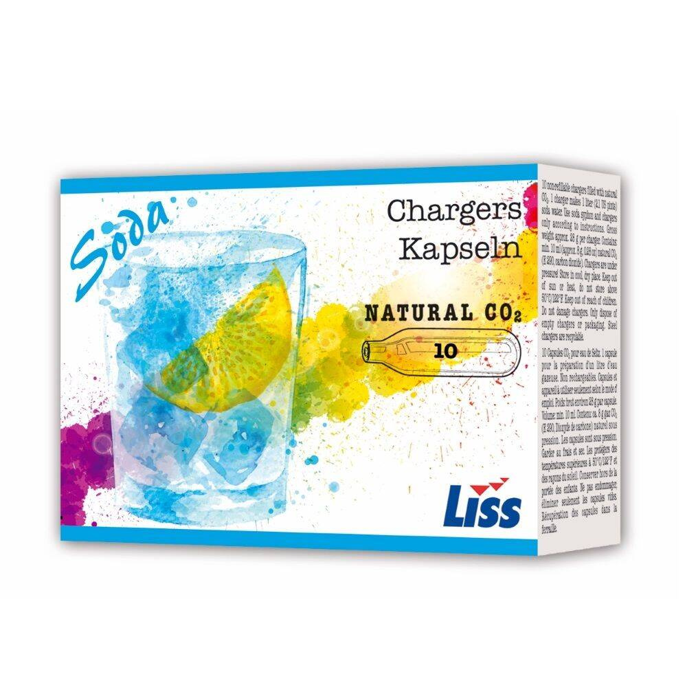 Cartouches pour siphon d’eau gazeuse (5x10 pcs) | LISS 8g CO₂x50