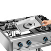 Cuisinière professionnelle à gaz 4 feux avec étagère inférieure, 23,5 kW | FORGAST FG09452