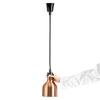 Lampe chauffante pour plats en cuivre, cylindrique 0,25 kW, réglage de la hauteur 60-180 cm | FORGAST FG03340