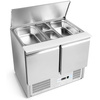 Table réfrigérée 2-portes pour salades 257 l, avec couvercle inox | FORGAST FG07422