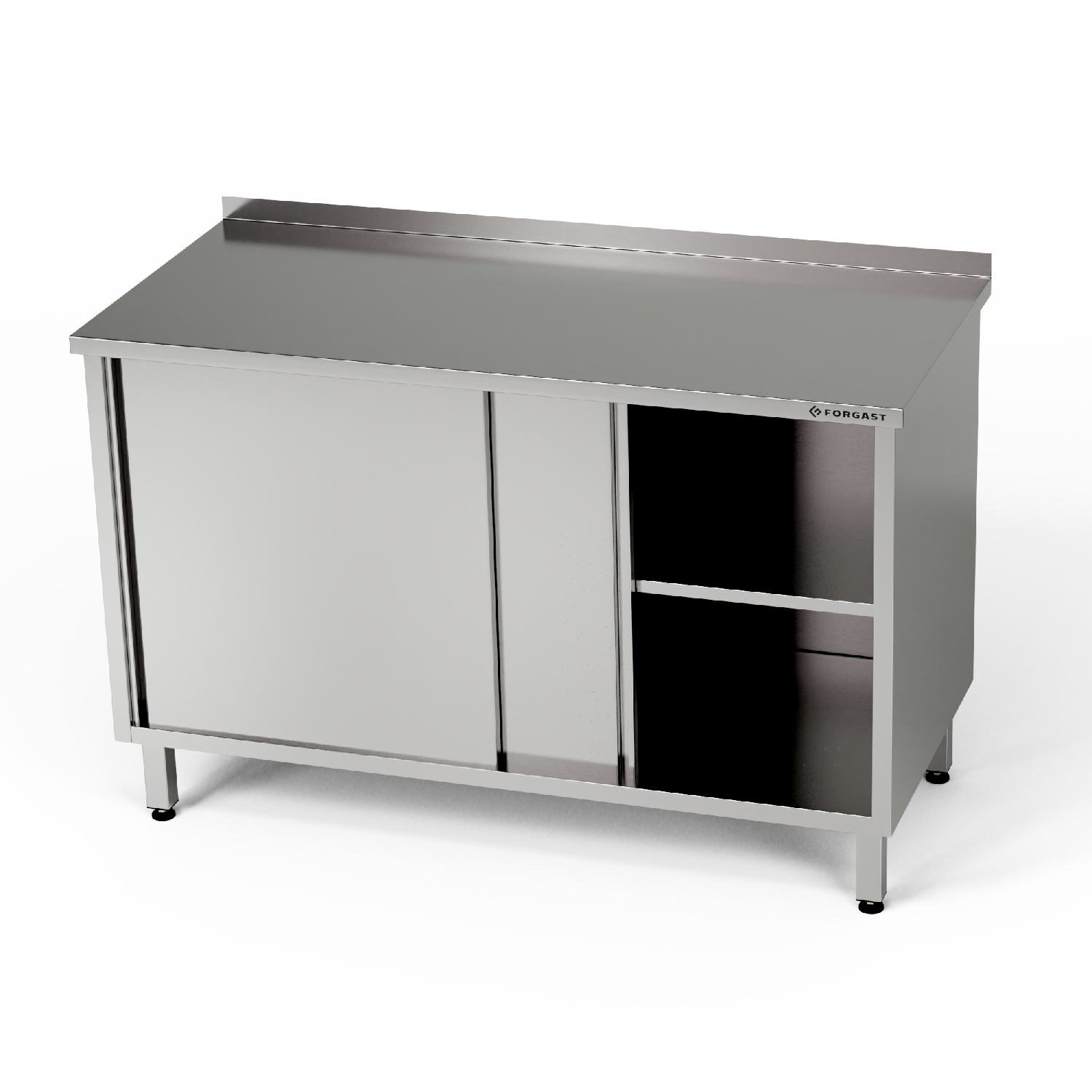 Table de travail inox avec placard 100x60x85 cm | FORGAST