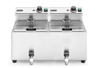 Friteuse électrique à 2 cuves avec robinet de vidange, 2x8 L, 2x3,5 kW | HENDI 209301