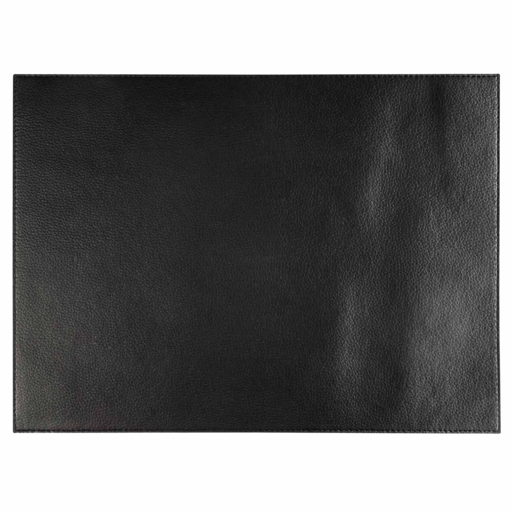 Set de sets de table VELLURA, lot de 6 pièces, cuir écologique, couleur noire, 45x32,5x0,1 cm | APS 60046
