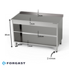 Table de travail inoxydable à 2 étagères 130x60x85 cm | FORGAST