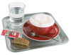 Plateau KAFFEEHAUS ovale à angle droit, avec bord relevé, acier inoxydable, 23x23x1,5 cm | APS 30119