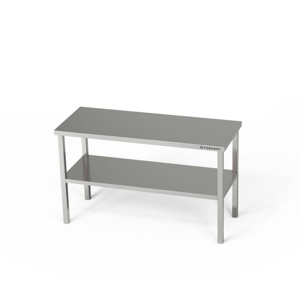 Rehausse de table 2 étagères en acier inoxydable 4 pieds 70x30x60 cm | FORGAST