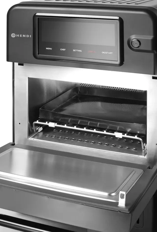 Four convection-micro-ondes CombiTurbo, 18 L, noir, 230 V / 3000 W | HENDI 281277