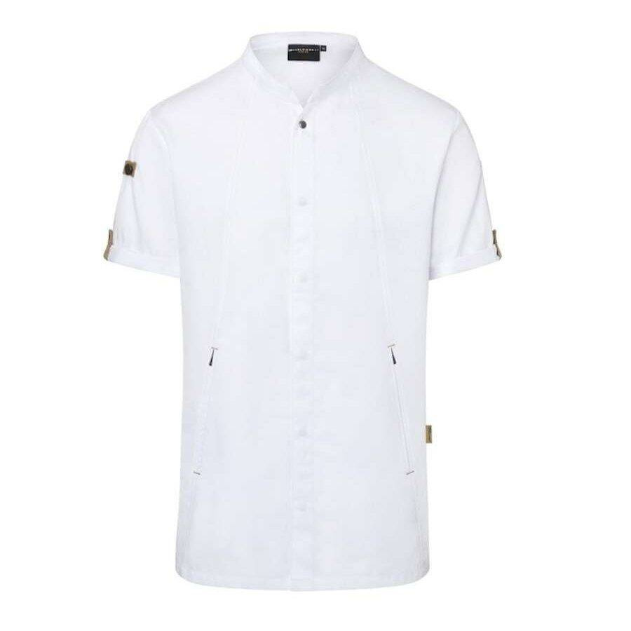 Veste de cuisine Green-Generation à manches courtes blanche pour homme | KARLOWSKY JM 36-3