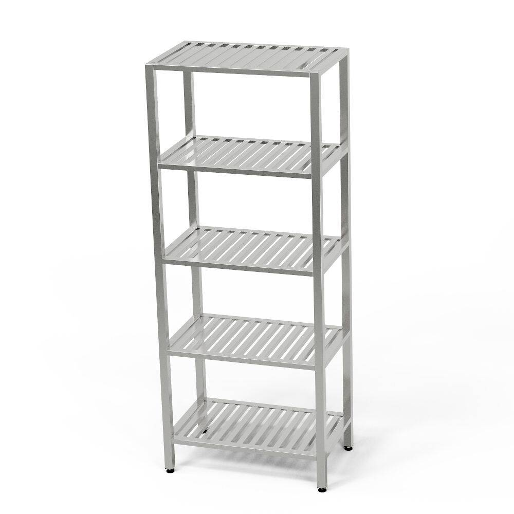 Étagère inox à 5 niveaux en caillebotis 60x40x180 cm | FORGAST