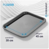 Plateau fast food gris, polypropylène, 45x35 cm, rectangulaire | FORGAST FG12535