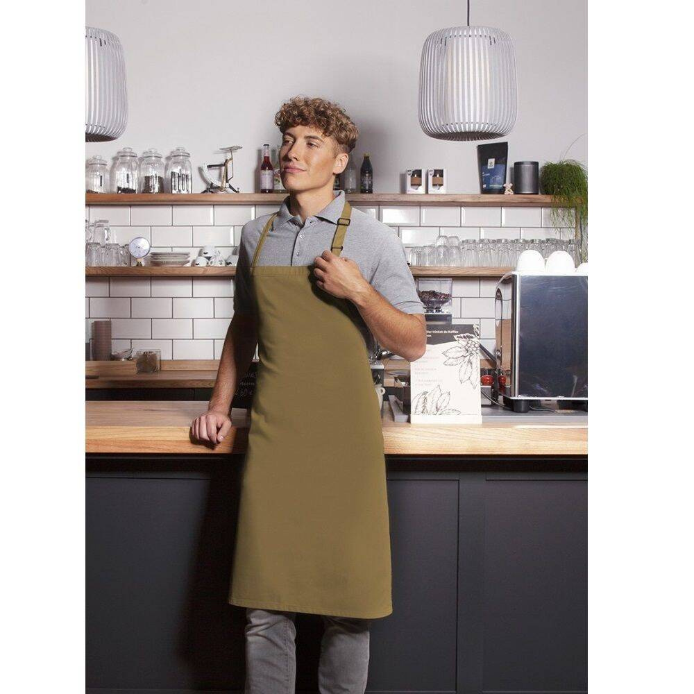 Tablier de cuisine Basic 75 x 90 cm avec boucle couleur camel | KARLOWSKY BLS 4-88-Stck