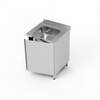 Table inox avec évier 1 bac et placard 50 cm | FORGAST