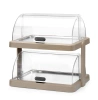 Vitrine réfrigérée double à couvercle roll-top Duo UNIQ conçue par Robert Bronwasser, beige, 48x35,5x48 cm | HENDI 871959
