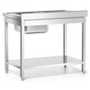 Table inox avec évier 1 bac à droite avec étagère 100x60x85 à visser | FORGAST FG15338