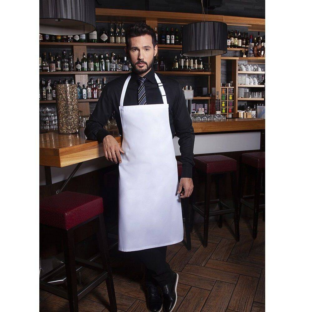 Tablier de cuisine Basic 75 x 90 cm avec boucle blanc | KARLOWSKY BLS 4-3-pièces