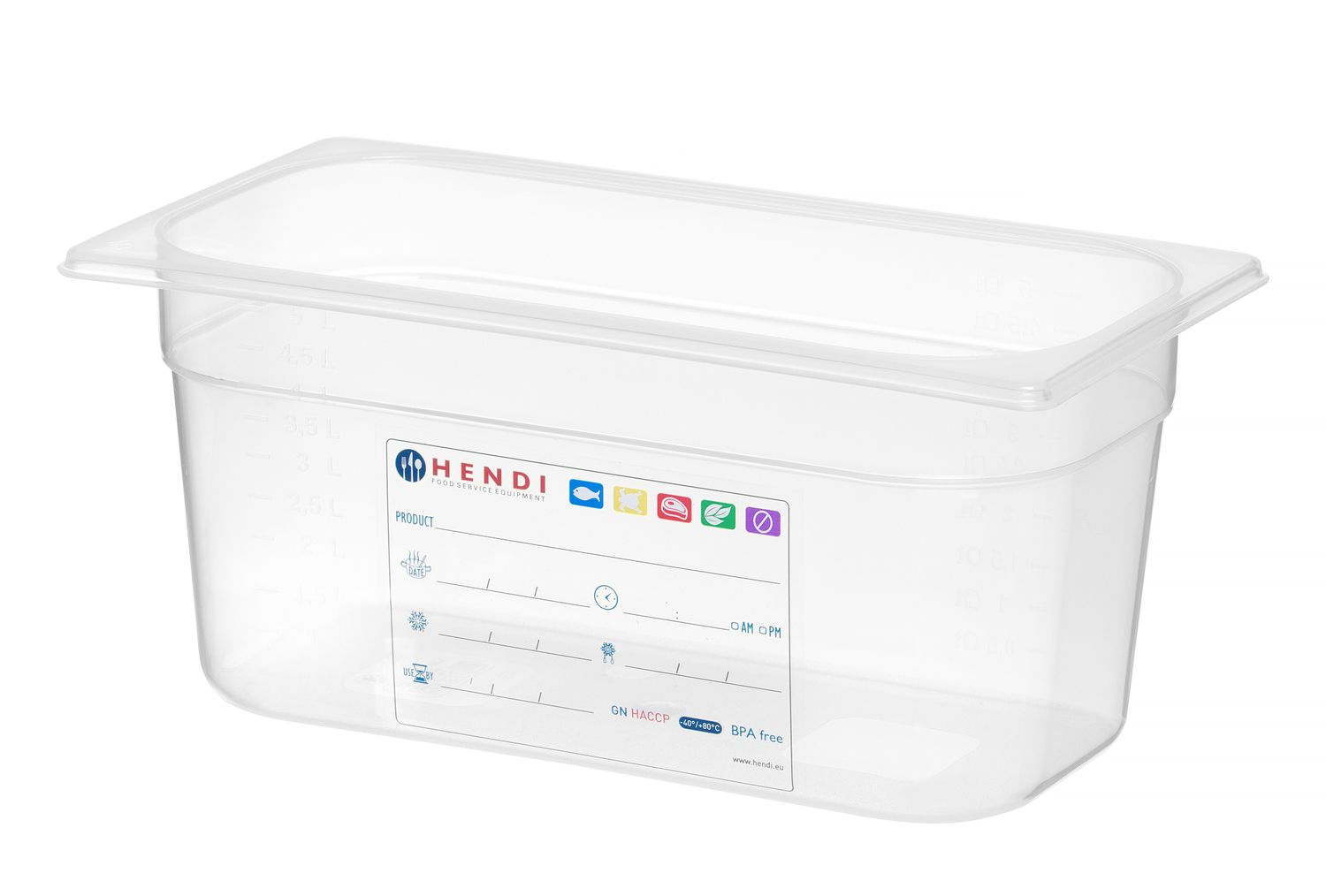 Récipient GN 1/3 prof. 15 cm en polypropylène HACCP | HENDI 880265