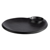 Assiette NERO avec coupelle pour dips, noire, 24x20x2.5 cm | APS 85074