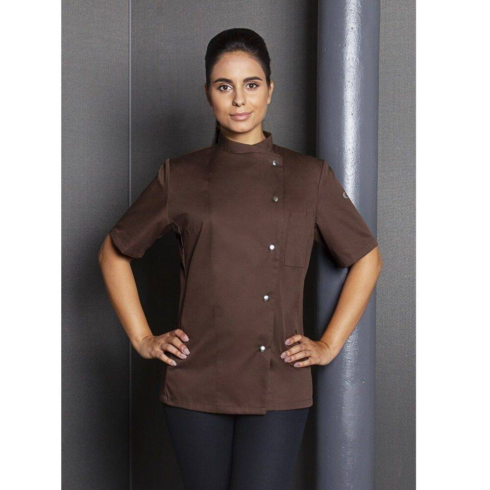 Veste de cuisine femme Greta brun clair | KARLOWSKY JF 4-28