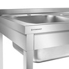 Table en acier inoxydable avec évier à 2 bacs 100x60x85 à visser | FORGAST FG15335