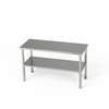 Étagère de table 2 étagères en acier inoxydable 4 pieds 90x30x60 cm | FORGAST