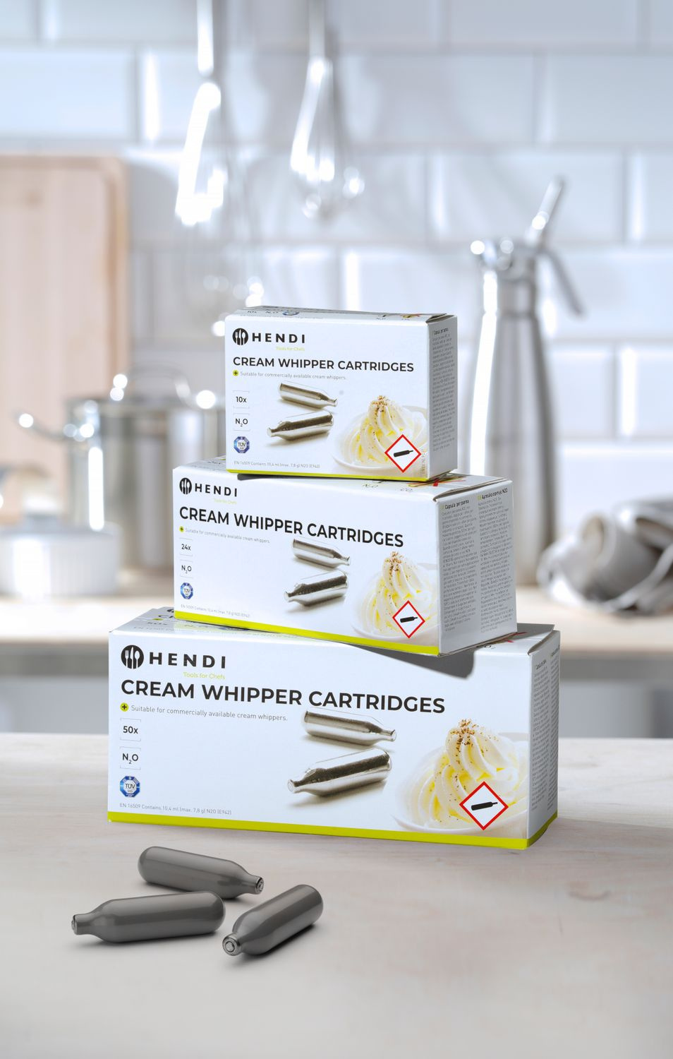 Cartouches pour siphon à crème fouettée - 24 pcs | HENDI 588215