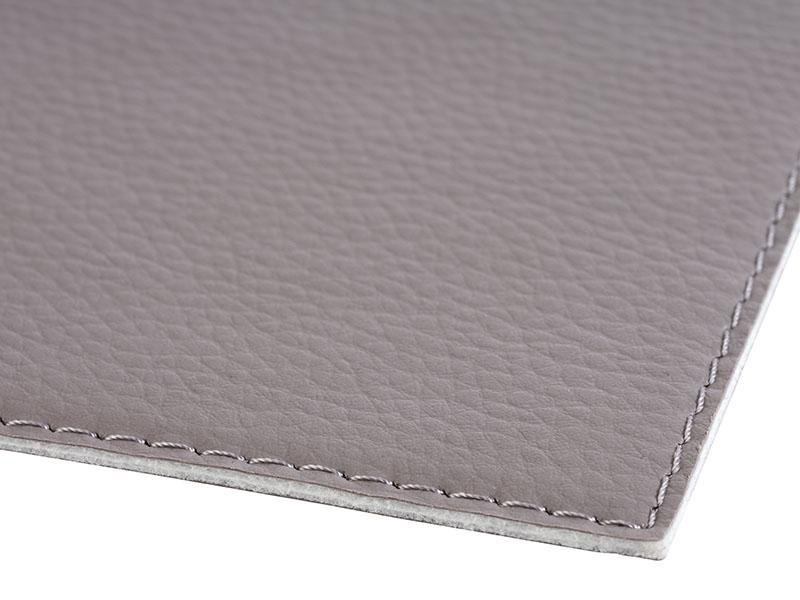 Set de table VELLURA, lot de 6 pièces, cuir écologique, couleur gris, 45x32.5x0.1 cm | APS 60044