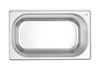 Bac GN 1/4 prof. 15 cm en acier inoxydable BUDGET LINE | HENDI 800546