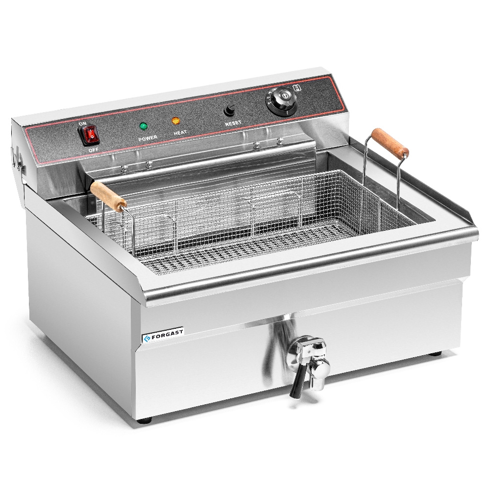 Friteuse électrique 1-cuvelle 20 L, 4,8 kW, zone froide | FORGAST FG09017