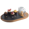 Planche de service FUSIONA avec plateau en ardoise, marron, 28x17,5x2 cm | APS 814