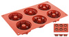 Moule à muffins en silicone, 6 cavités, 30x17,5 cm | CONTACTO 6652/075