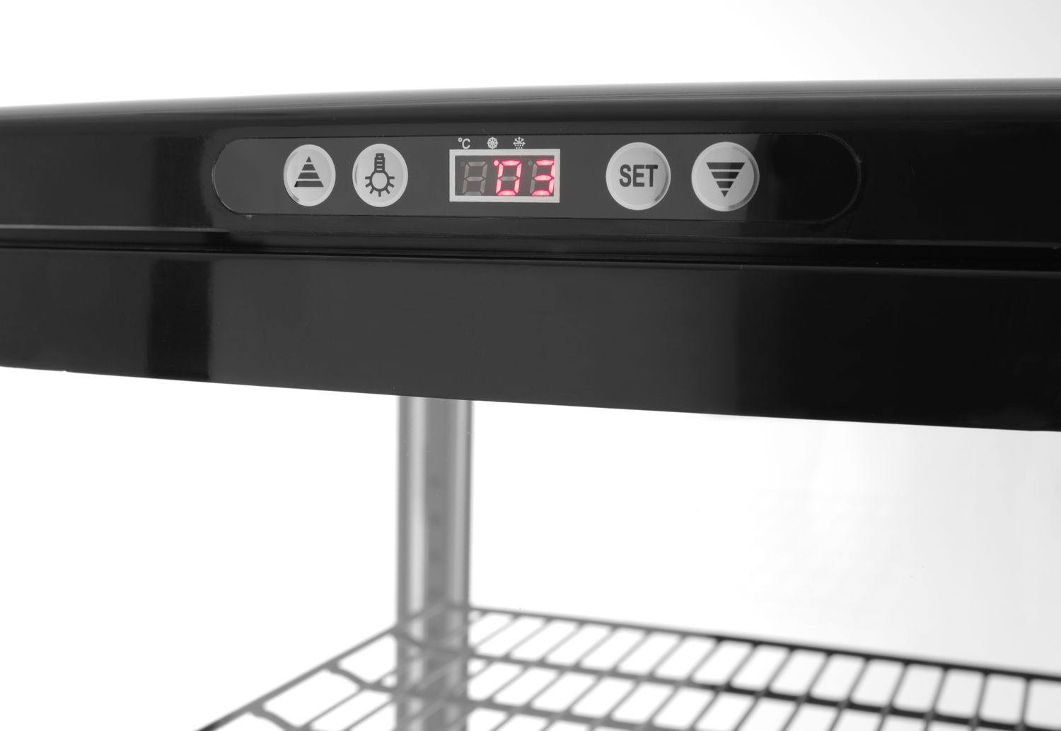 Vitrine réfrigérée 280 L, noire, LED, système de refroidissement dynamique | ARKTIC 233290