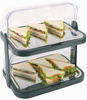 Vitrine de buffet à deux niveaux DOPPELDECKER avec insert réfrigérant, noire, 44x32x44 cm | APS 9204