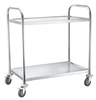 Chariot de service en acier inoxydable à 2 étagères pliable | HENDI 810002