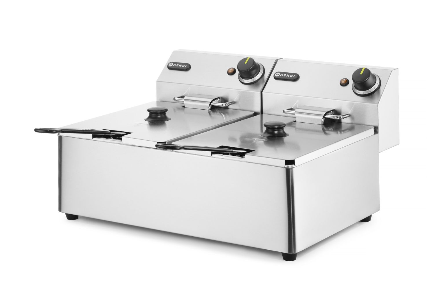 Friteuse électrique Blue Line, 2 cuves, 2x6 L, 2x3,3 kW | HENDI 205853