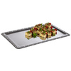 Plateau SCHÖNER ESSEN, avec bord décoratif, en acier inoxydable, 54x34x2 cm | APS 388