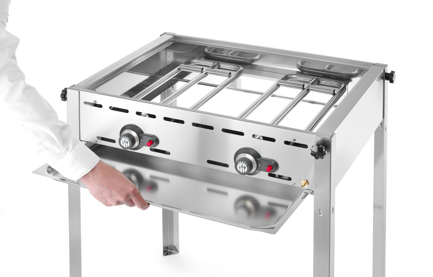 Grill gazowy Green Fire Profi Line à 2 brûleurs, 11,6 kW | HENDI 149508