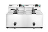 Friteuse électrique à 2 cuves avec robinet de vidange, 2x8 L, 2x3,5 kW | HENDI 209301