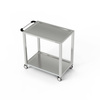 Chariot de service en acier inoxydable à 2 étagères 90x70x85 cm | FORGAST