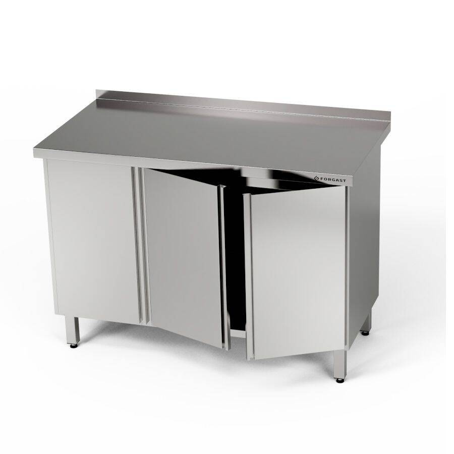 Table de travail en acier inoxydable à 3 portes 180x70x85 cm | FORGAST