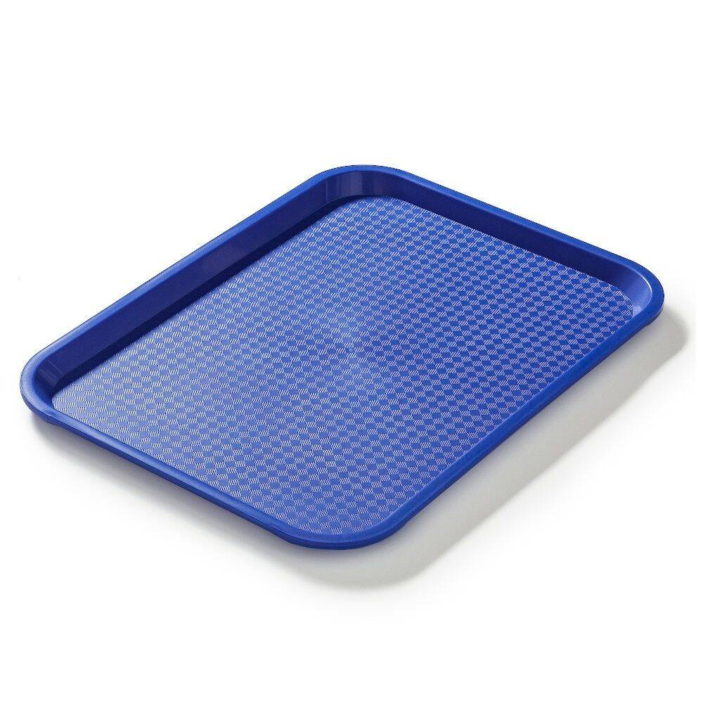 Plateau fast-food bleu, polypropylène, 40x30 cm, rectangulaire | FORGAST FG12524