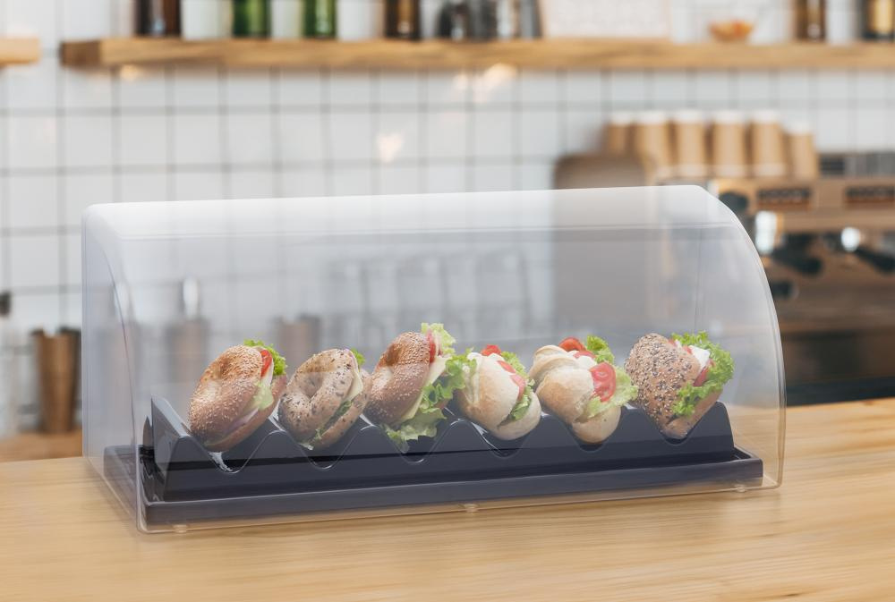 Vitrine d’exposition pour sandwichs ou hot-dogs, 63,5x25x25 cm | APS 11888