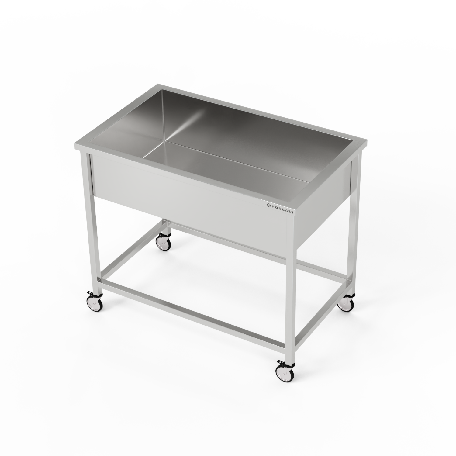 Bac inox mobile (prof. 30 cm) 110x70x85 cm | FORGAST