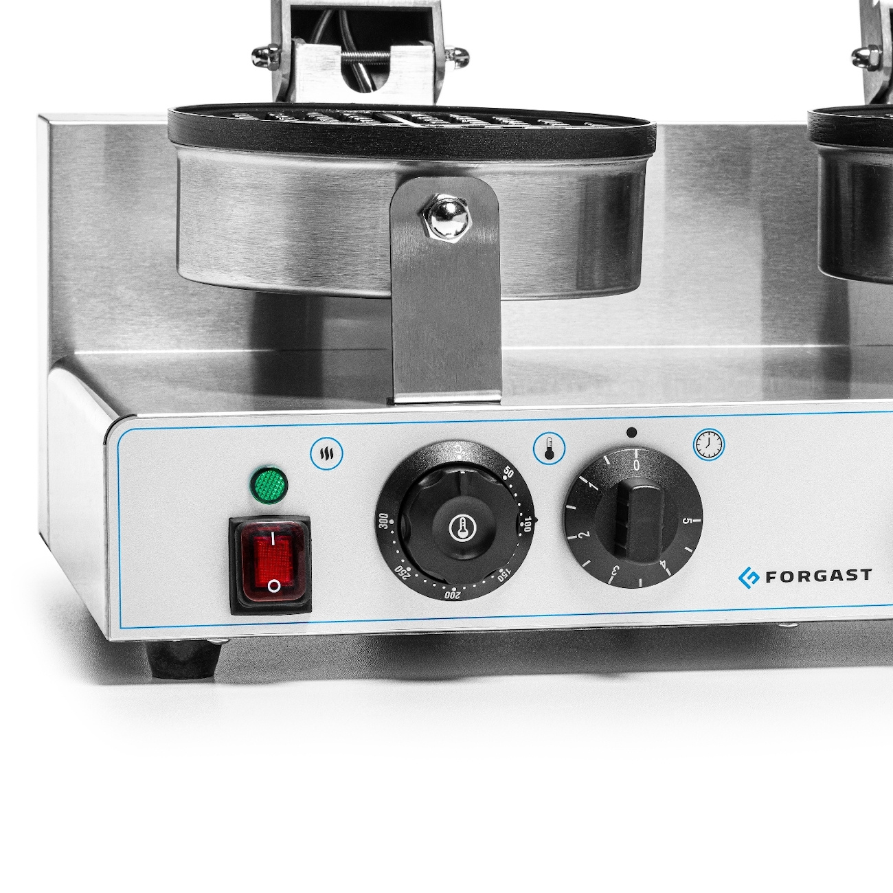 Gaufrier électrique double pour gaufres belges, diam. 18,5 cm, 4 kW, 230 V | FORGAST FG09721